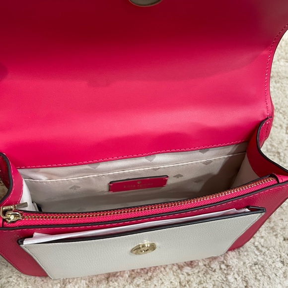 **Sold on Ebay** Kate Spade Flap Chain Crossbody Houndstooth Bikini Pink 👙 - Picture 4 of 8